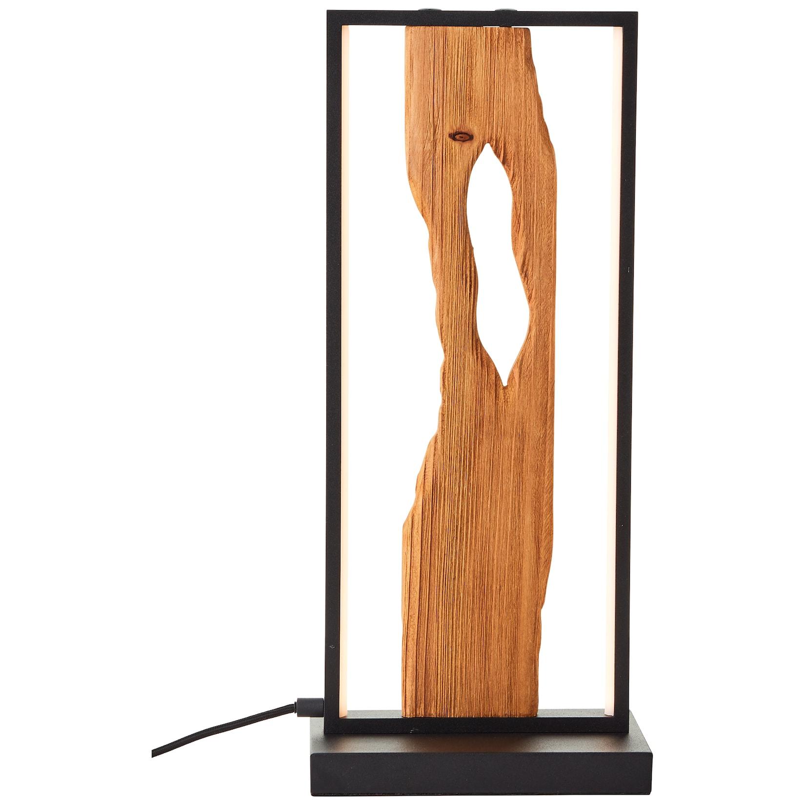 Brilliant Chaumont LED Tischleuchte 50cm schwarz/holz, Aluminium/Metall/Holz, 1x LED integriert, 10 W , (Lichtstrom: 940lm, Lichtfarbe: 3000K)