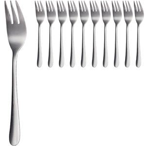 Gräwe Kuchengabeln Prag, silber , Edelstahl 18/0, 14,5 cm, 10 Stück