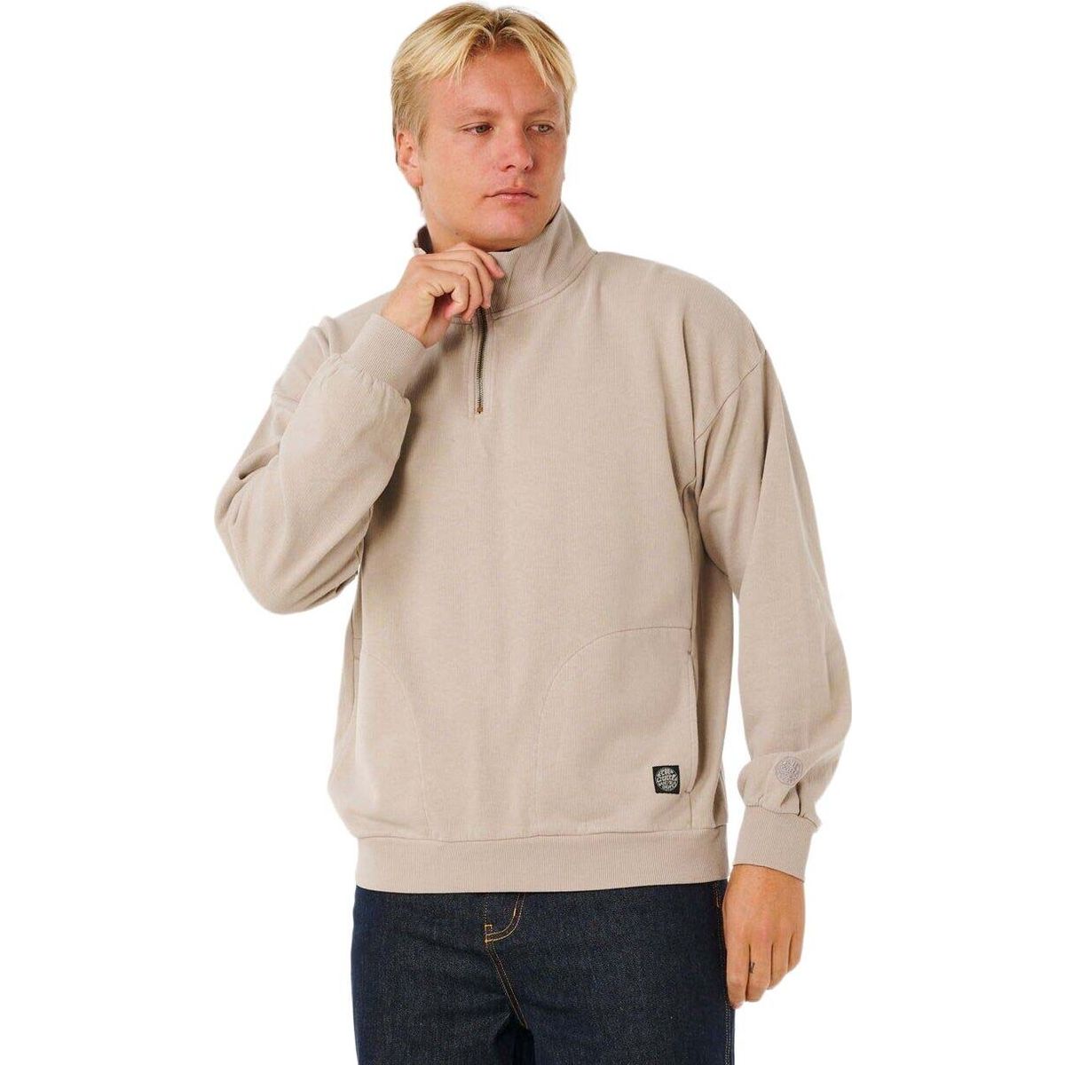 RipCurl Premium Surf QTR Zip Crew stone (2019) L 0AOMFL-2019-L