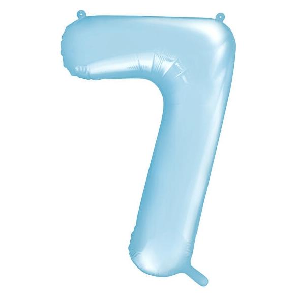 Partydeco Alu-Ball Ziffer "7" Hellblau (1x) (FB1P-7-001J)