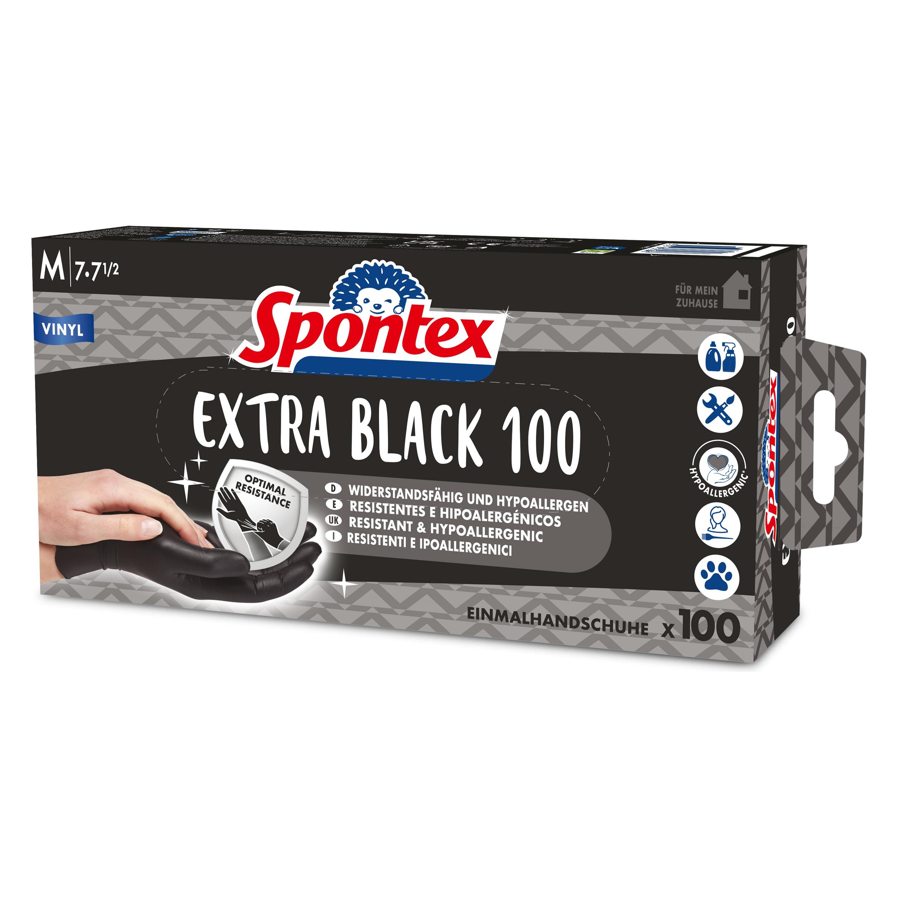 Spontex Einmalhandschuhe Extra Black 100 aus Vinyl Gr. M (12933017)