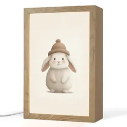 NACHTTISCHLAMPE Kaninchen - Hut - Ohren - Beige 20x30 cm