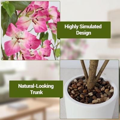 YUN 2Pcs Lifelike Artificial Olive Trees, Faux Potted Plants for Indoor Outdoor Home, Office & Party Decor
