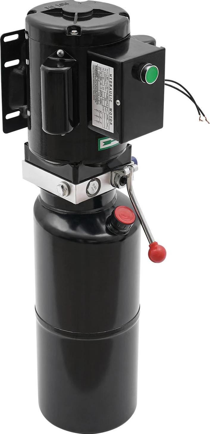 Hydraulikaggregat - Einfachwirkende Elektro-Hydraulikpumpe 220V - 10 l Tank - 4,6 l/min Förderstrom - Mit Öltank - Schwarz