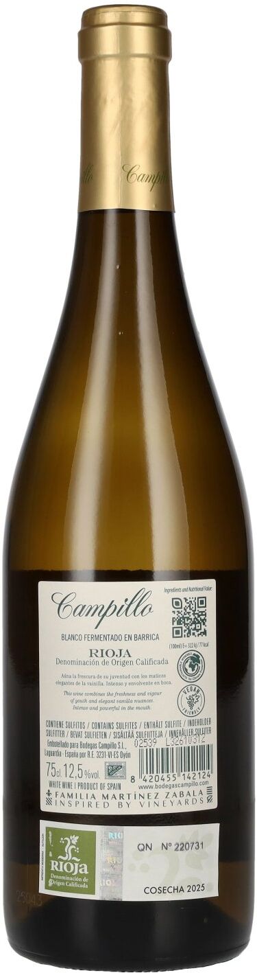 Bodegas Campillo Campillo Blanco Fermentado En Barrica Rioja DOC 2025 12,5% Vol. 0,75l