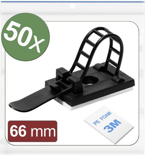 Quadrios 24CA442 Befestigungssockel selbstklebend, schraubbar 24CA442 Schwarz 50St.