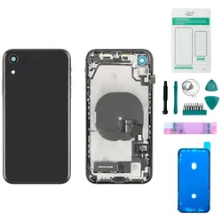 iPhone XR Gehäuse mit Backcover Schwarz - Set