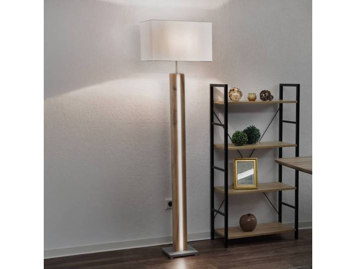 Globo Stehlampe Forest, dimmbar, Holz dunkel, für Wohn- / Esszimmer, Holz