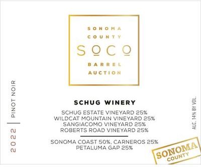 """Schug Vierburgunder Pinot Noir (Sonoma Barrel Auction) 2022 Red Wine - California"""