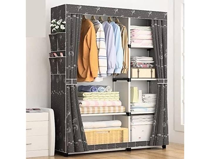 LoiYtrd Tragbarer Kleiderschrank aus Vliesstoff, faltbar, modern(Burgundy)
