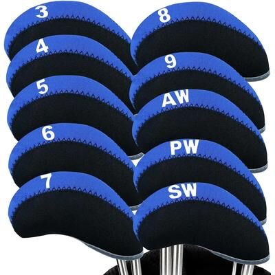 Uplifted Goods Golf Iron Head Covers 10 Piece Set black