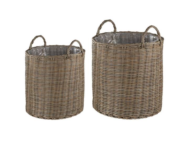 BLUMENKORB 2er-Set Rattan sandbeige rund 50-48/41-40 cm Bitola