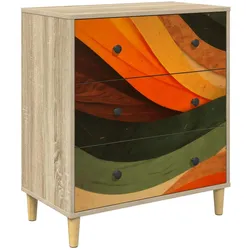 vidaXL, Kommode + Sideboard, Kommode BONN Retro-Wellenmuster 66 x 36,5 x 75 cm Holzwerkstoff (36.50 x 66 x 75 cm)