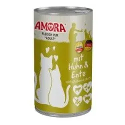 Amora Cat Fleisch Pur 400g 6 x 400g Huhn mit Ente
