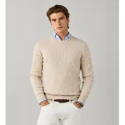 Hackett London für Herren. HM7000252 Lambswool-Pullover aus Lammwolle in Beige (L), Lässig
