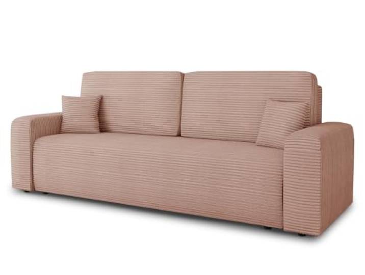 Sofnet - Schlafsofa Spark mit Bettkasten (Pink, Poso 052) Sofa mit Schlaffunktion, Bettsofa, Polstersofa, Bonellfederkern, Cordstoff, große Schlaffläche, TOP Design