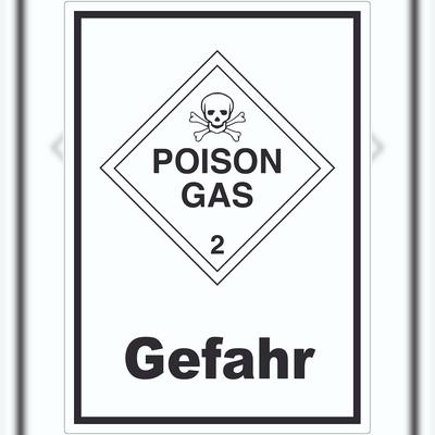 HB-Druck Aufkleber Giftige Gase Gefahr Poison Gas Totenkopf A4 (210x297mm)