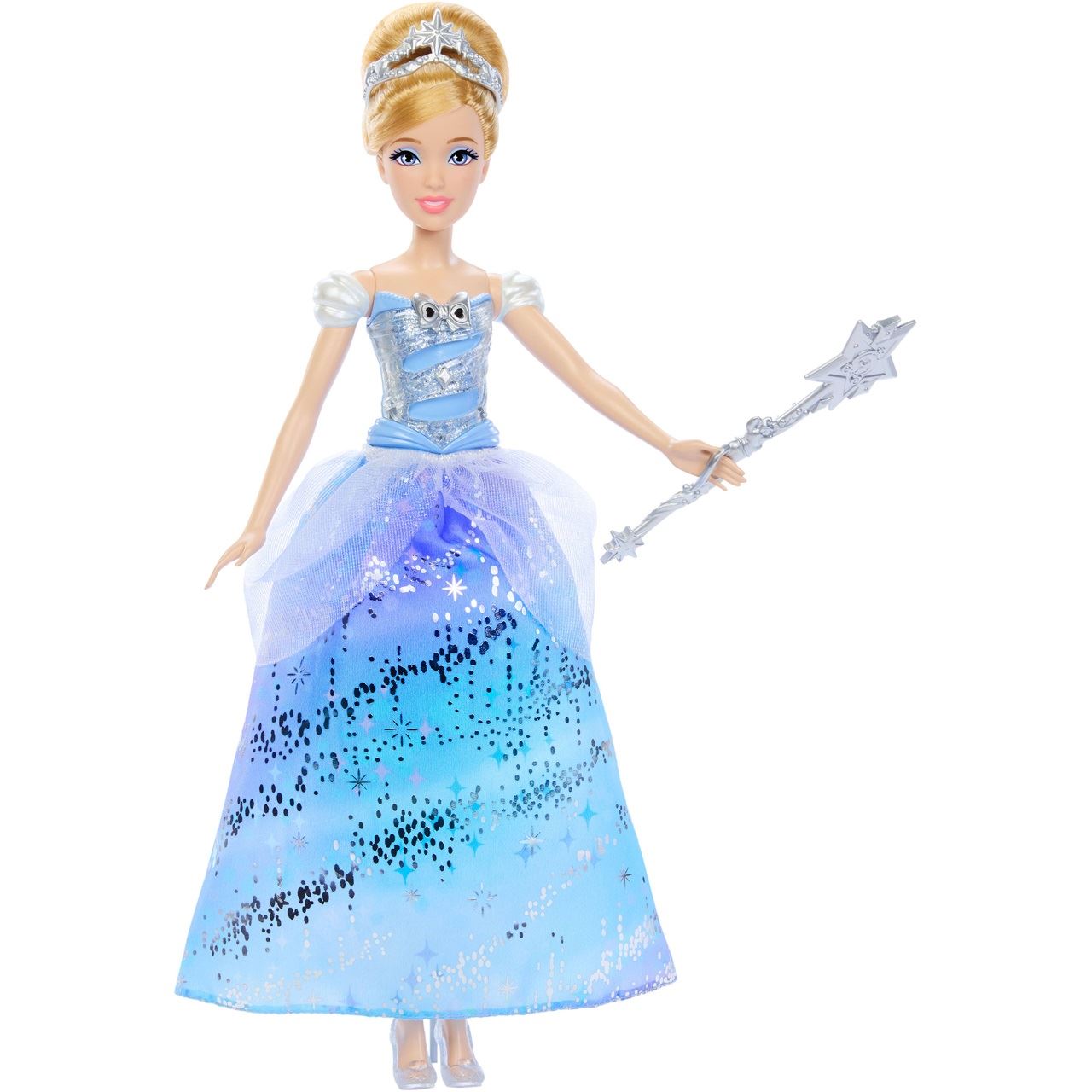 Mattel Disney Prinzessin Cinderella-Modepuppe im bezaubernden Ballkleid (mit Licht und Geräuschen)