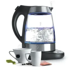 Lacor – 69292 – Elektrischer Wasserkocher aus Glas, 1,7 Liter, 2200 W, Edelstahl.