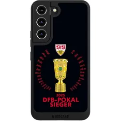 Nivocase Handyhülle für Samsung Galaxy S22 Hülle NIVOpure Case Schwarz Offizielles Lizenzprodukt Pokal VfB (Samsung Galaxy S22), Smartphone Hülle, Schwarz