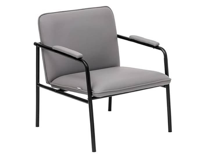 Baroni Home Loungesessel mit Eisengestell, Armlehnenstuhl, Mid-Century-Modern Design, Relaxsessel für Wohnzimmer, Schlafzimmer, Arbeitsyimmer, Lounge 78x59x64 cm (Grau)