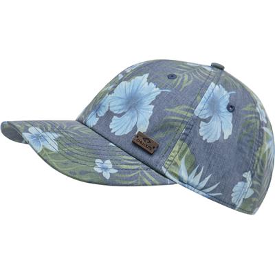 Baseball Cap CHILLOUTS "Waimea Hat", Damen, blau (blau, hellblau), Baumwollmischung, geblümt, gemustert, mehrfarbig, Caps, mit tropischem Muster & verstellbar für lässige Strand-Vibes