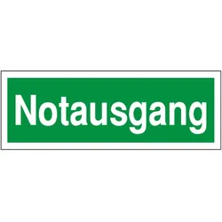 Rettungsschild mit Text Notausgang