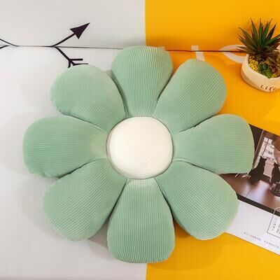 Lush Living Finds Pink Flower Pillow, Girly Room Decor Daisy Setting For Kids, Bedroom Bay Window Cushion green