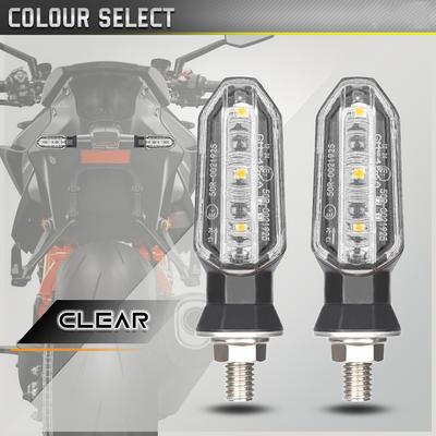 Inspire Daily Merch Mini Amber Motorcycle LED Turn Signal Lights Flashing Indicator Lamp white Shell