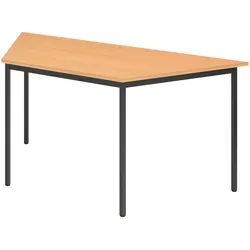bümö Trapez-Tisch, Multifunktionstisch 160 x 69 cm in Buche/Schwarz - Besprechungstisch, Konferenztisch, Meetingtisch, Mehrzwecktisch, Pausentisch