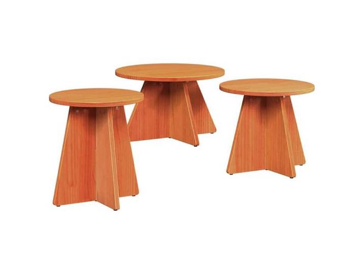 JILL'S - Table basse - VIDAXL - Lot de 3 - Marron cire 49x49x30cm OCT10955574