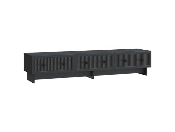 KGFHERENB TV Lowboard Schwarz 147x34,5x30 cm TV-Schrank Holzwerkstoff Stabiles Phonomöbel mit 3 Schubladen und Offenen Fächern für Wohnzimmer und Jugendzimmer. Pflegeleichtes Holzdesign.