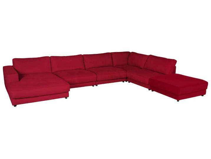 Ecksofa Havanna Basic Candy / Farbe: Cherry / Material: Leder Basic