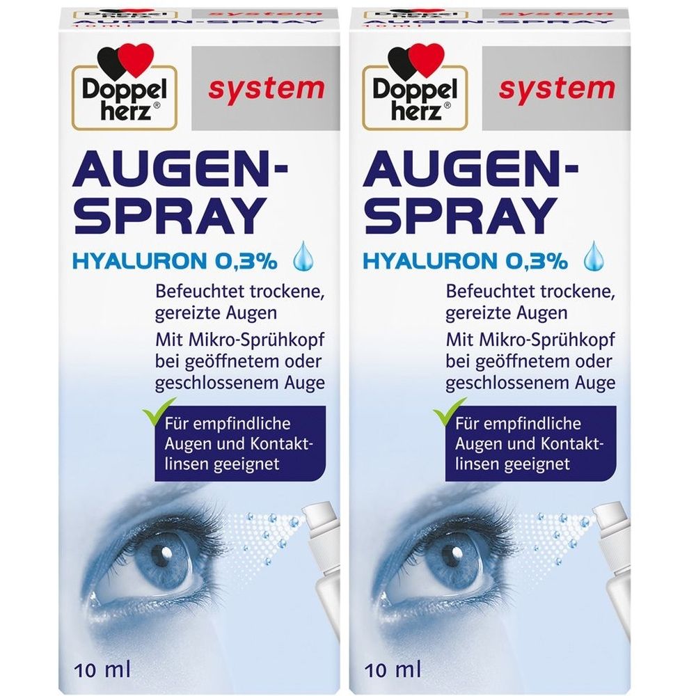 Doppelherz Augen-Spray Hyaluron 0,3% system 2x 2x10 ml Flüssigkeit
