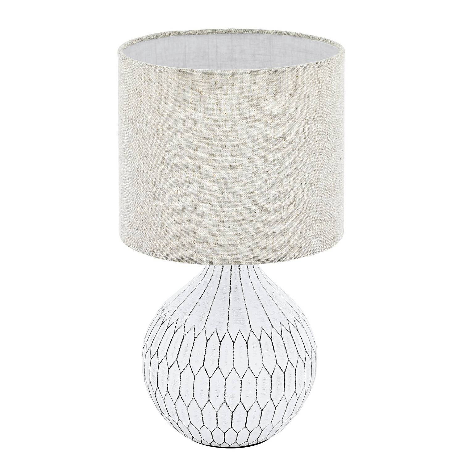 Eglo Tafellamp Beige Keramiek en Textiel E27