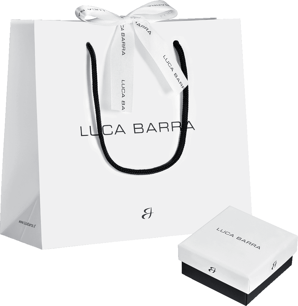 Luca Barra ORECCHINI BAMBINA IN ACCIAIO CON CUORE ZIRCONE ROSA