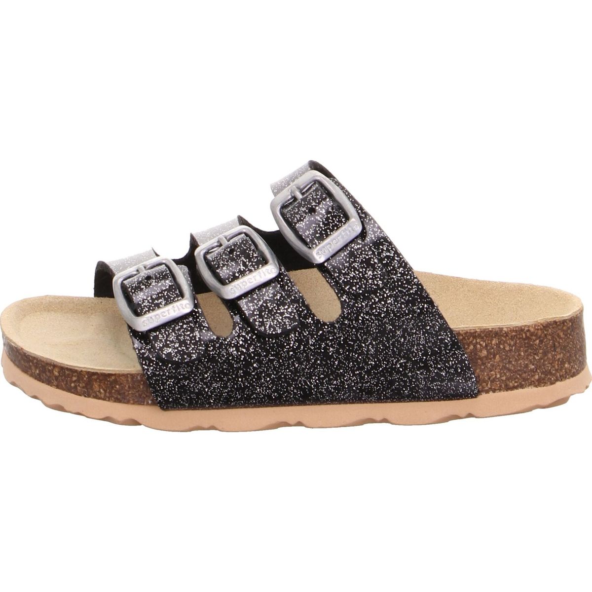 Superfit Fussbettpantoffel schwarz/silber (0100) 26 0-800113-0100-26