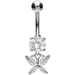 Titan Bananabell mit 925er Silber-Design KRISTALLSCHMETTERLING