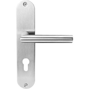 Lockzz Drückergarnitur Nürnberg, Edelstahl matt, mit Langschild, für Profilzylinder