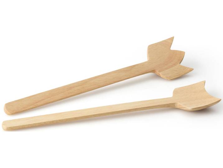 Salatbesteck CONTINENTA Simple , braun (holzfarben), Massivholz, Kochbesteck-Sets, Salatbesteck, Gummibaumholz, jedes Stück ein Unikat