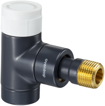 Oventrop Baureihe E Thermostatventil 1163032 Eck, stufenlose Voreinstellung, DN 15, Messing, anthrazit