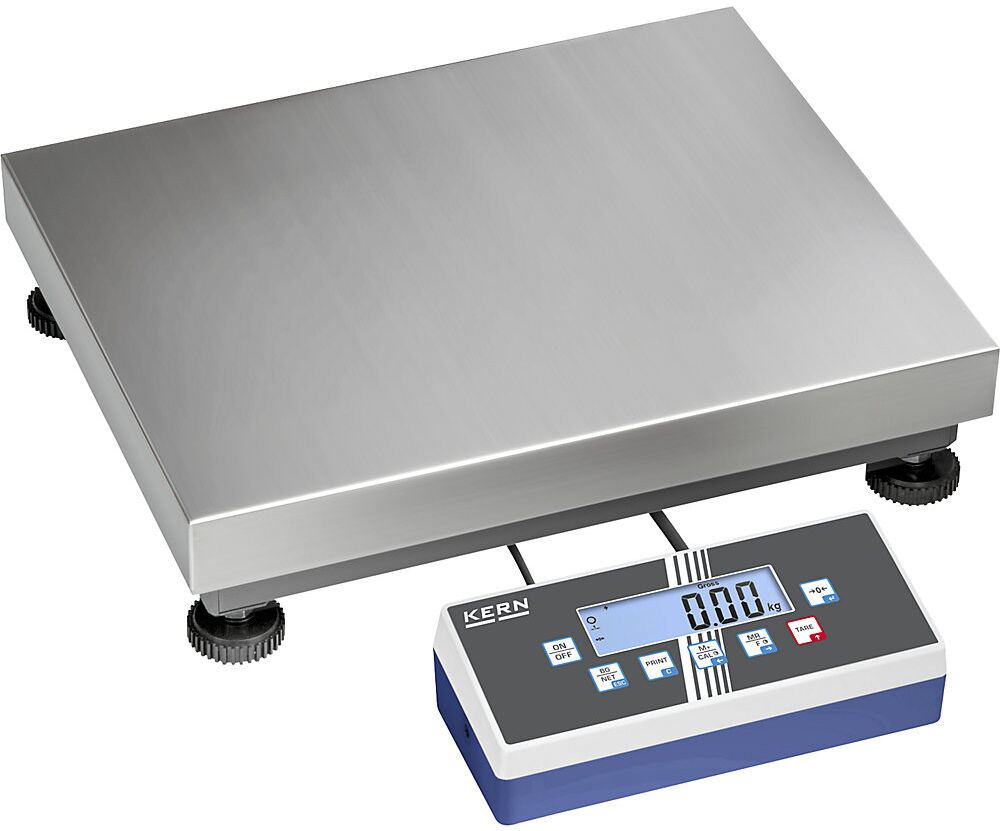 Plattformwaage, Zweibereichswaage, eichfähig, Wägebereich bis 60 kg, Ablesbarkeit 10 / 20 g, Wägeplatte 500 x 400 mm KERN