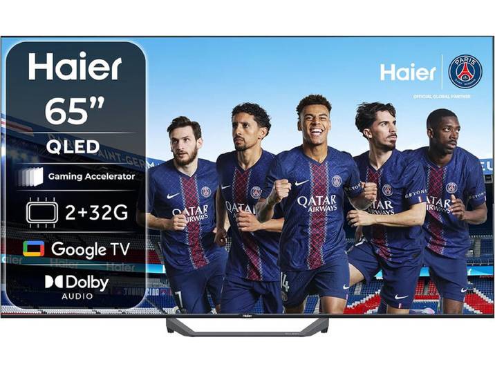 Haier H65S81FUX Smart TV QLED 4K UHD 65 pouces, Google TV, Gaming DLG 120 Hz, Dolby Atmos, HDR10, Dolby Vision, HDMI 2.1