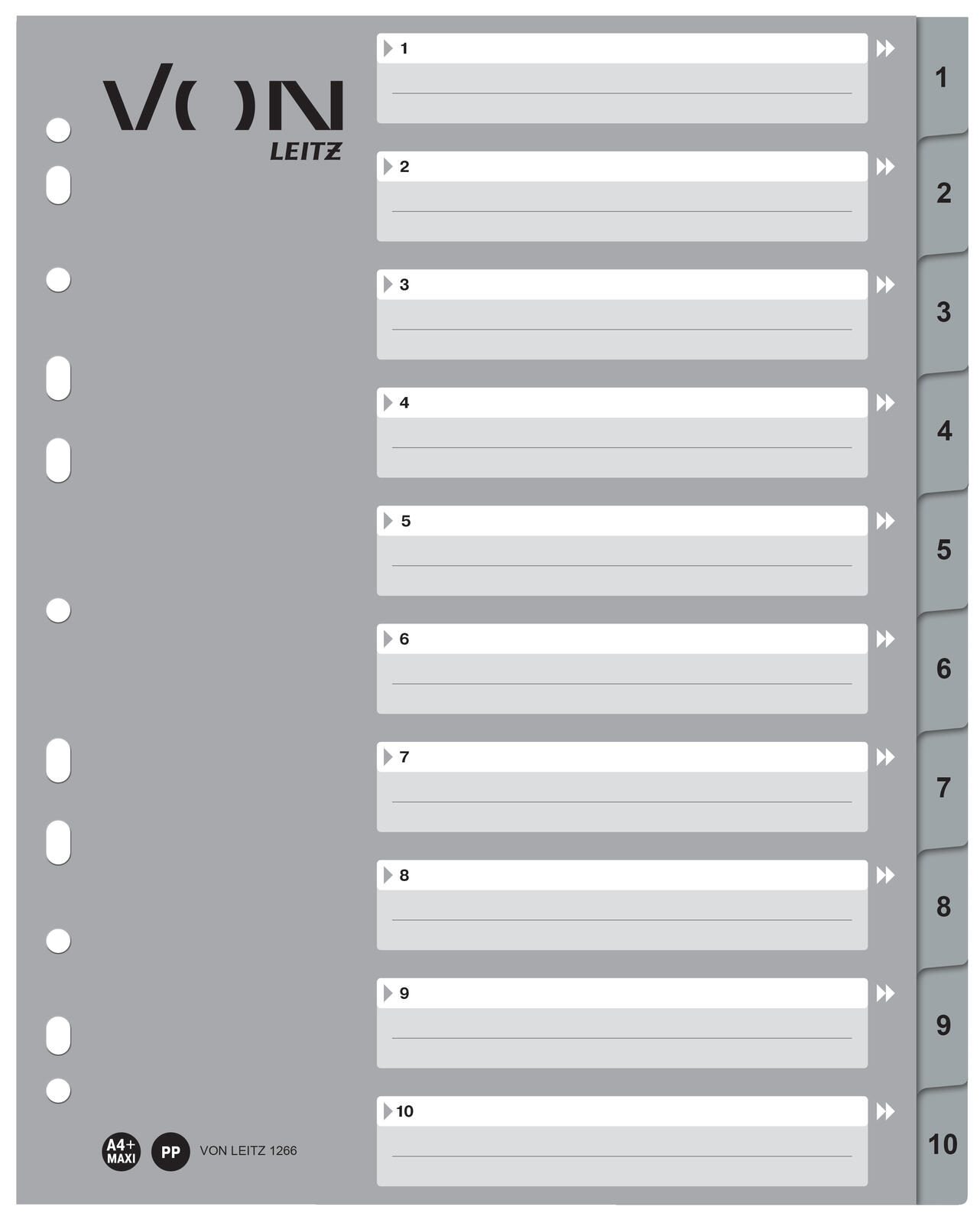 LEITZ Register, 1-10, DIN A4 12660085