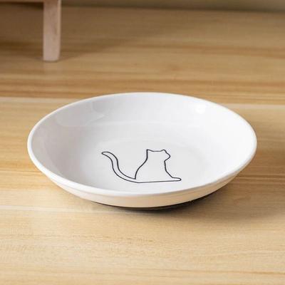 Uplifted Finds Premium Ceramic Feeding Bowl Platter With Non Slip Silicone Base For Kittens And Cats a2