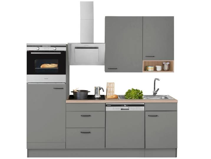 OPTIFIT Küchenzeile Elga, Premium-Küche, Soft-Close-Funktion, großen Vollauszügen, Breite 230 cm
