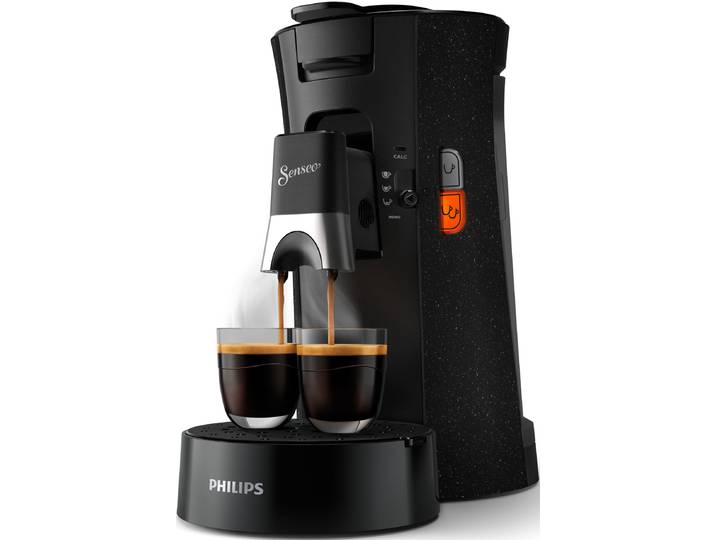 PHILIPS SENSEO Kaffeepadmaschine Select CSA240/20, mit drei Kaffee-Einstellungen , schwarz (schwarz, gesprenkelt), 2, Kaffeemaschinen, Memo-Funktion, Kaffeepadmaschine
