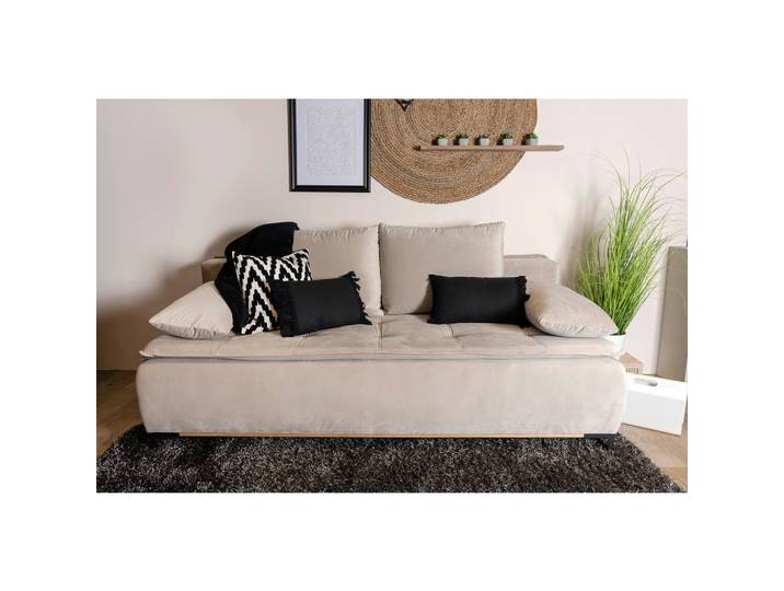 Schlafsofa Beige Textil