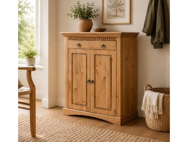 clever-moebel 2trg. Kommode aus Kiefernholz gelaugt/geölt Schrank, Sideboard