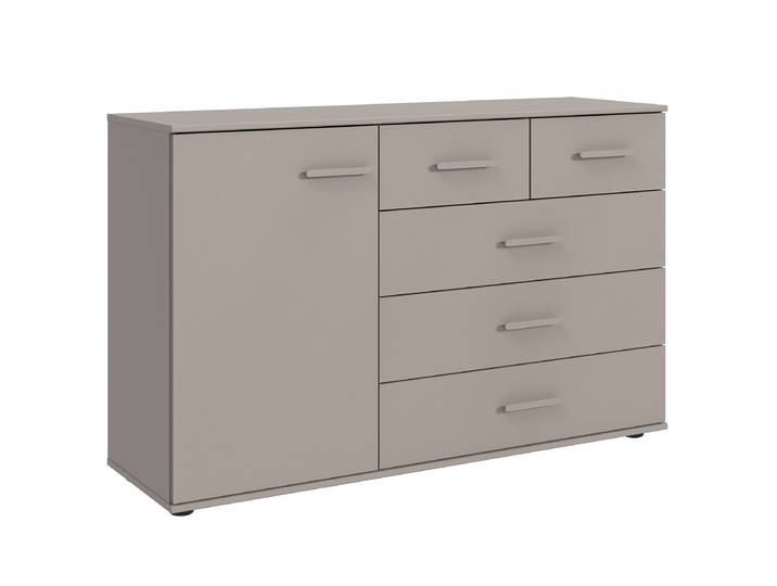 Sideboard Digit mit 5 Schubladen 130 x 83 x 41cm Grau/Beige/Saharagrau